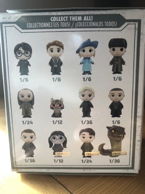 Harry Potter Mini-Mystery Figure Box with probability for each figure