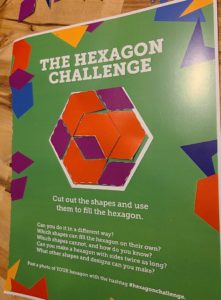 hexagon in purple and orange